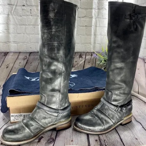 ❤️NWT FREEBIRD ROADY TALL BLACK LEATHER BOOT SIZE 9 - Picture 3 of 13